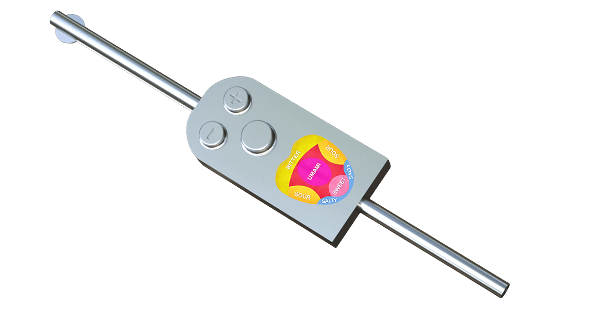 Food printer taster device with taste map